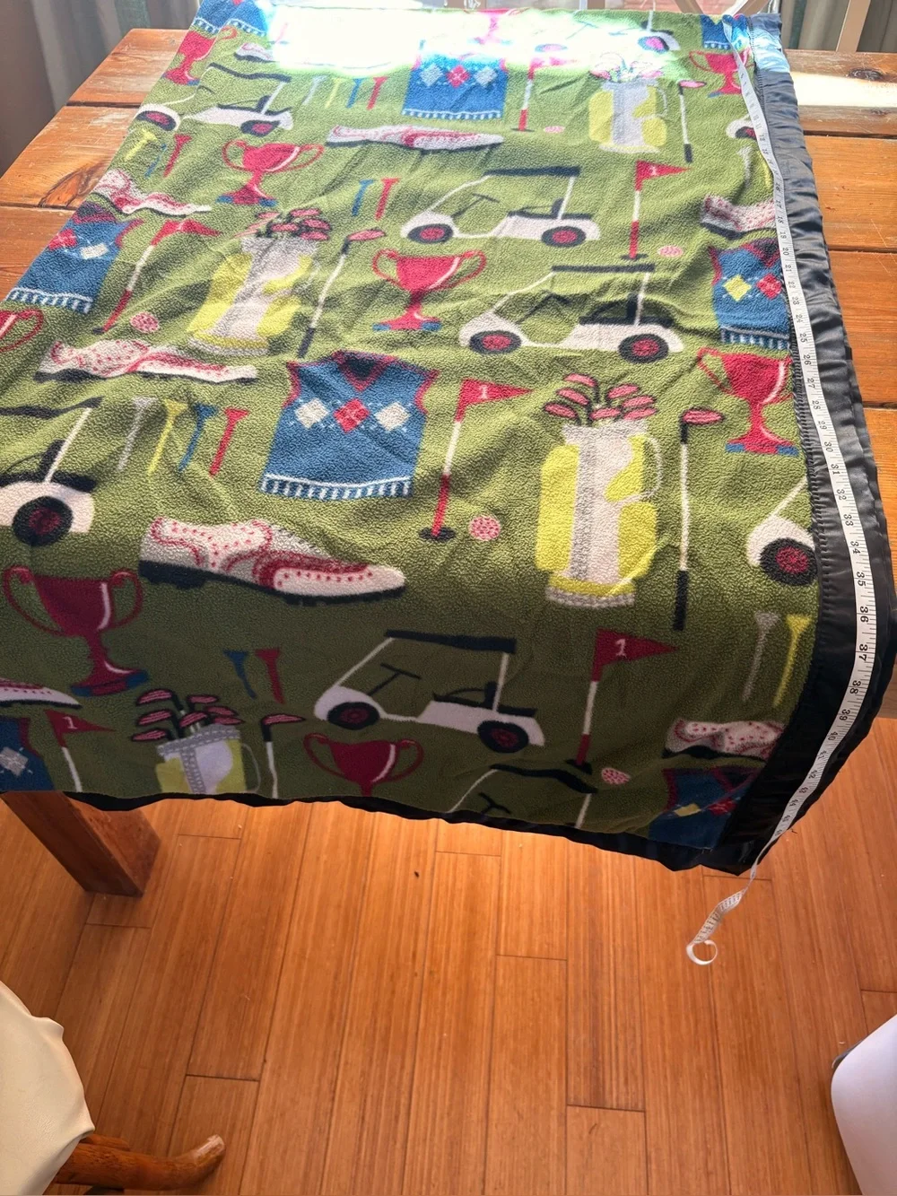 Handmade Golf Fleece Throw Blanket Green 60x100